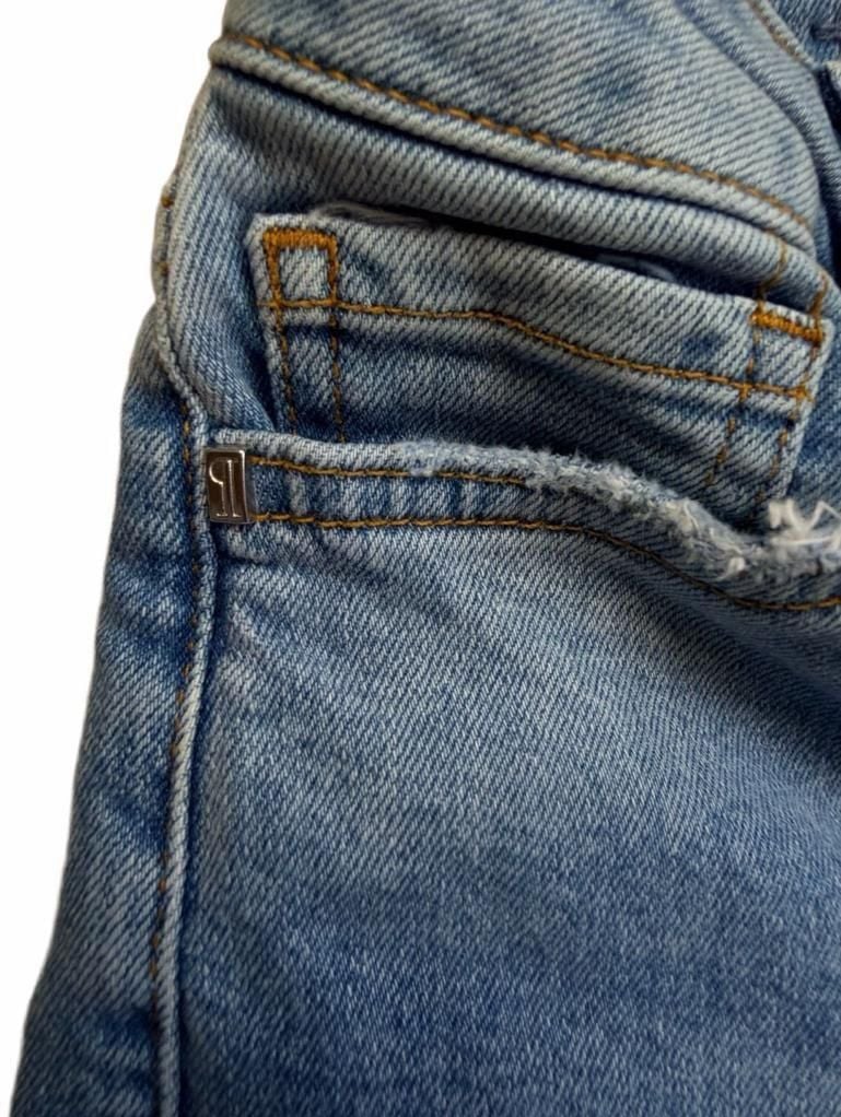Pilcro and the Letterpress Floral Embroidered Crop Raw Hem Jeans Size 25 4