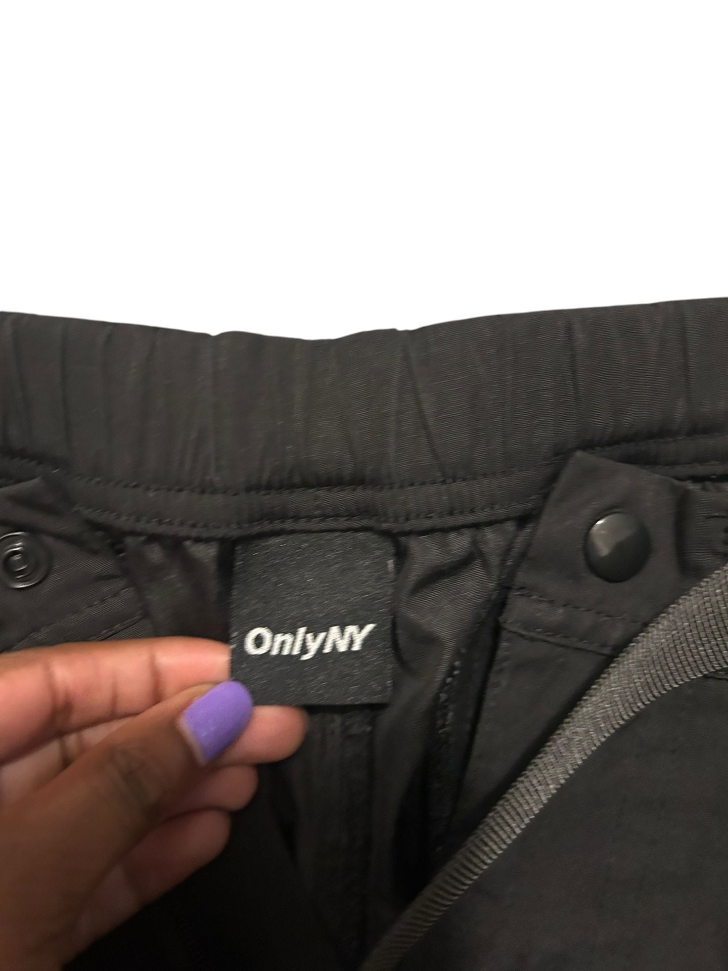 Only NY Black Belted Nylon Outdoor Shorts Size M 3