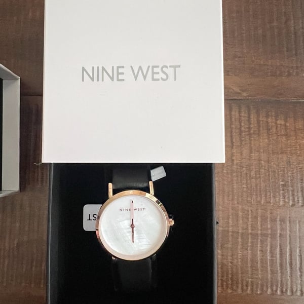 NWT Nine West Watch with Black Leather Band