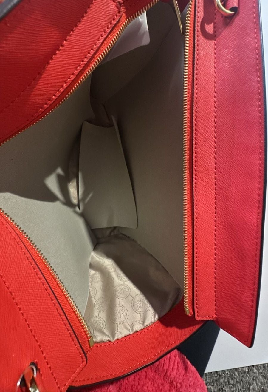 Authentic Michael Kors Selma Stud Large N S Tote Mandarin 6