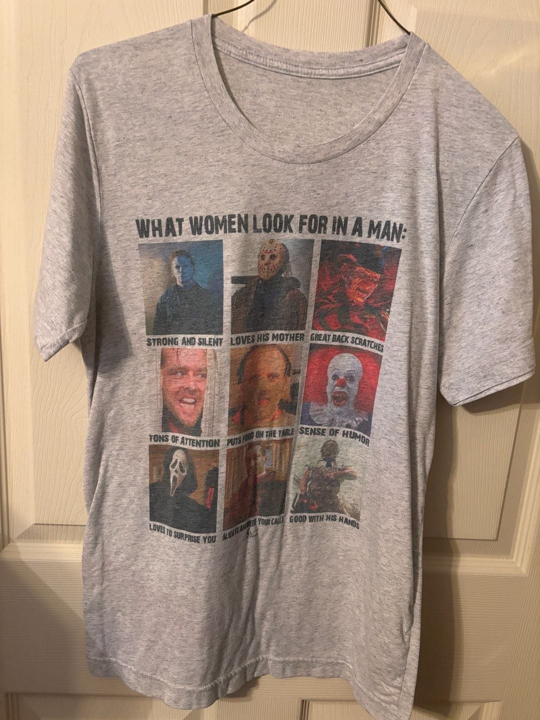 What Women Look For In A Man Horror Movie Characters Funny Halloween T-Shirt 2