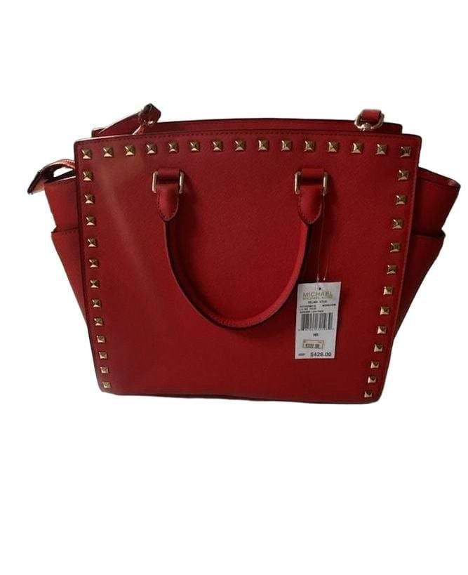 Authentic Michael Kors Selma Stud Large N S Tote Mandarin 2
