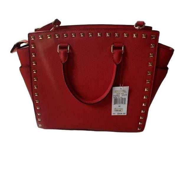 Authentic Michael Kors Selma Stud Large N S Tote Mandarin