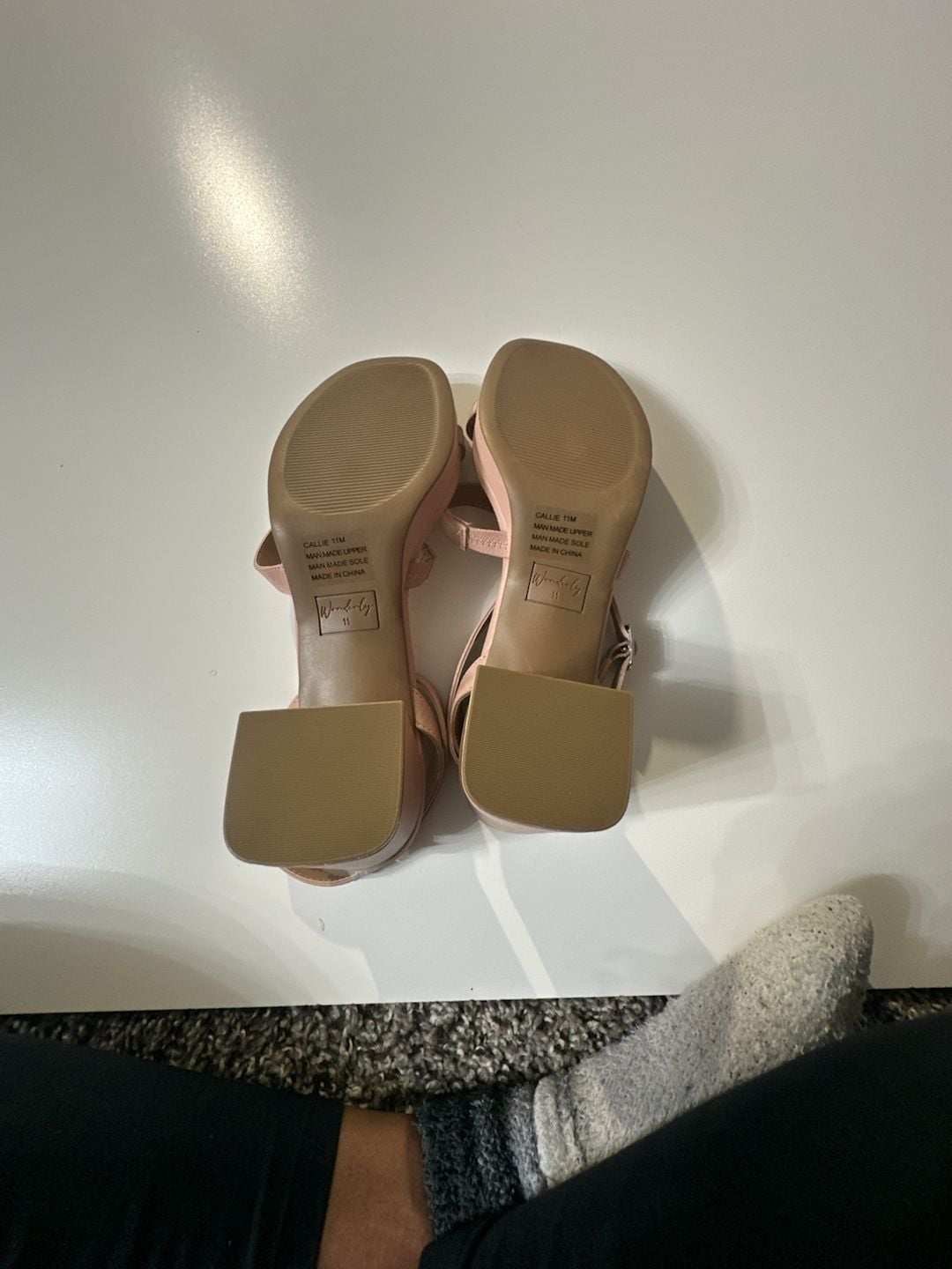 Wonderly Pink Strappy Block Heel Sandals Size 11. New 7
