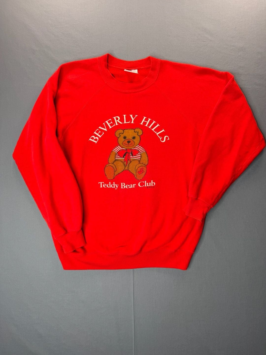 Vintage 90’s Beverly Hills “Teddy Bear Club” Red Sweatshirt Women’s Medium 2