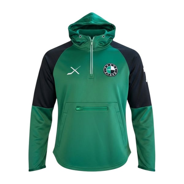 Texas Stars Green and Black 1/4-Zip Hooded Athletic Sweatshirt with Number 72