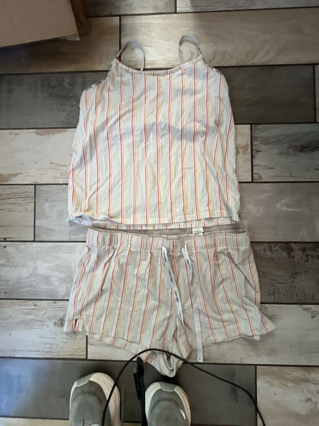 Calvin Klein Sleepwear Striped Cami and Shorts Pajama Set 1
