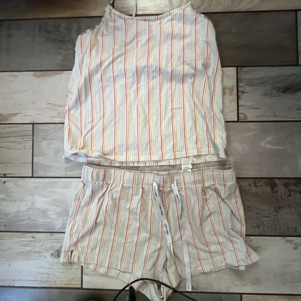 Calvin Klein Sleepwear Striped Cami and Shorts Pajama Set