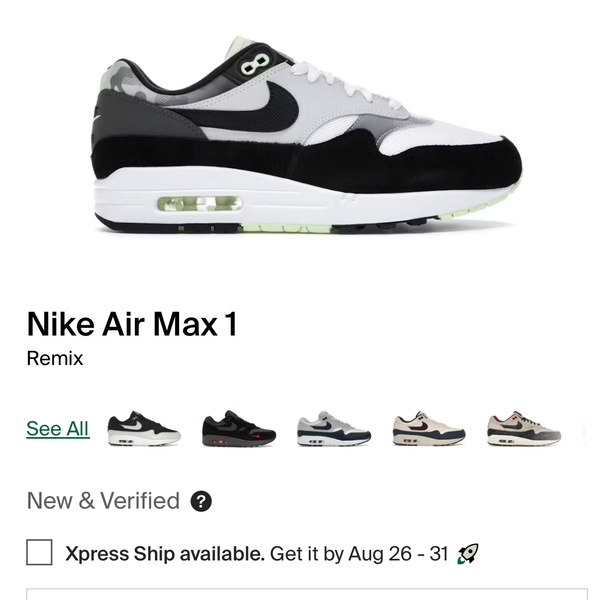 Nike Air Max 1 Remix Pack DB1998-100 White Black Pure Platinum Iron Grey