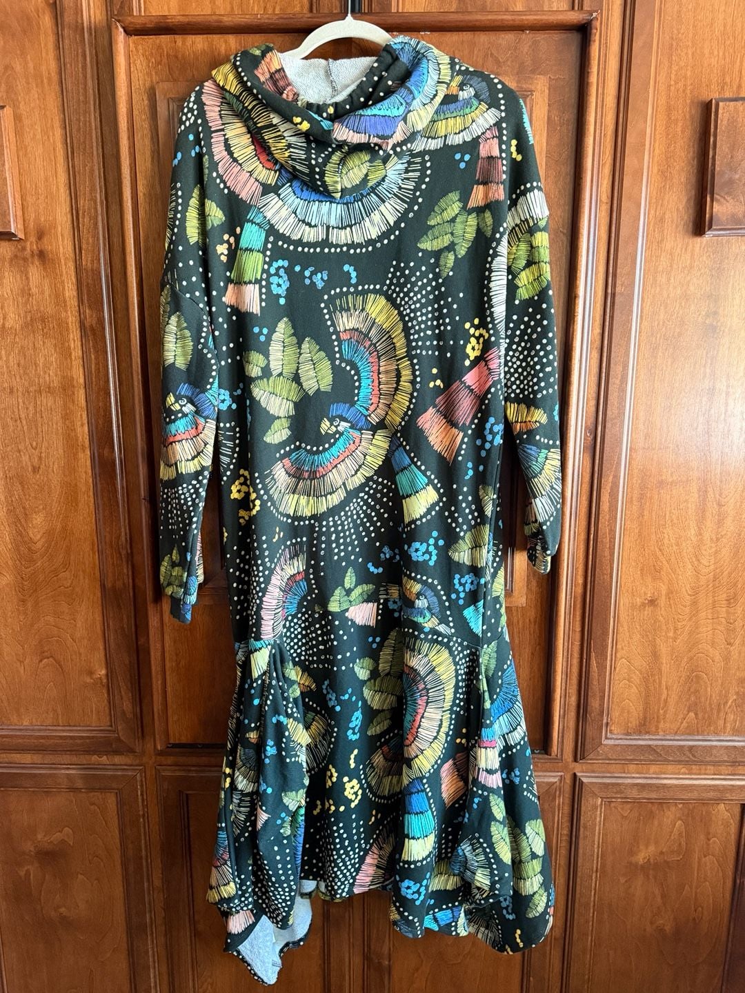 FARM Rio Araras Coloridas Hooded Sweatshirt Dress Size S 12