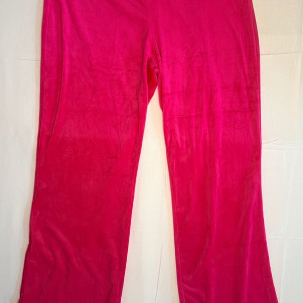 Juicy Couture Hot Pink Velour Tracksuit Set Jacket and Pants