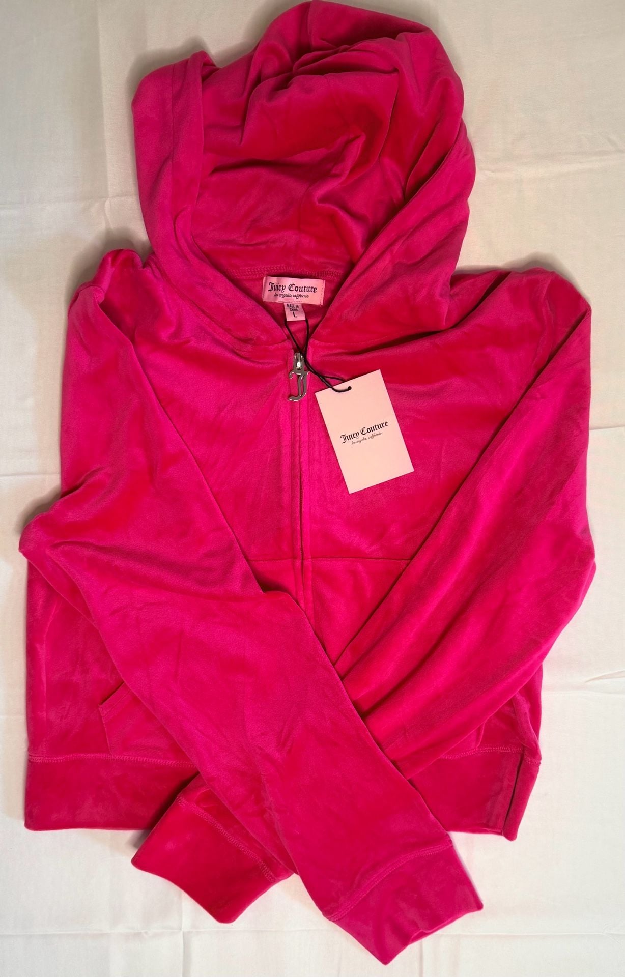 Juicy Couture Hot Pink Velour Tracksuit Set Jacket and Pants 4