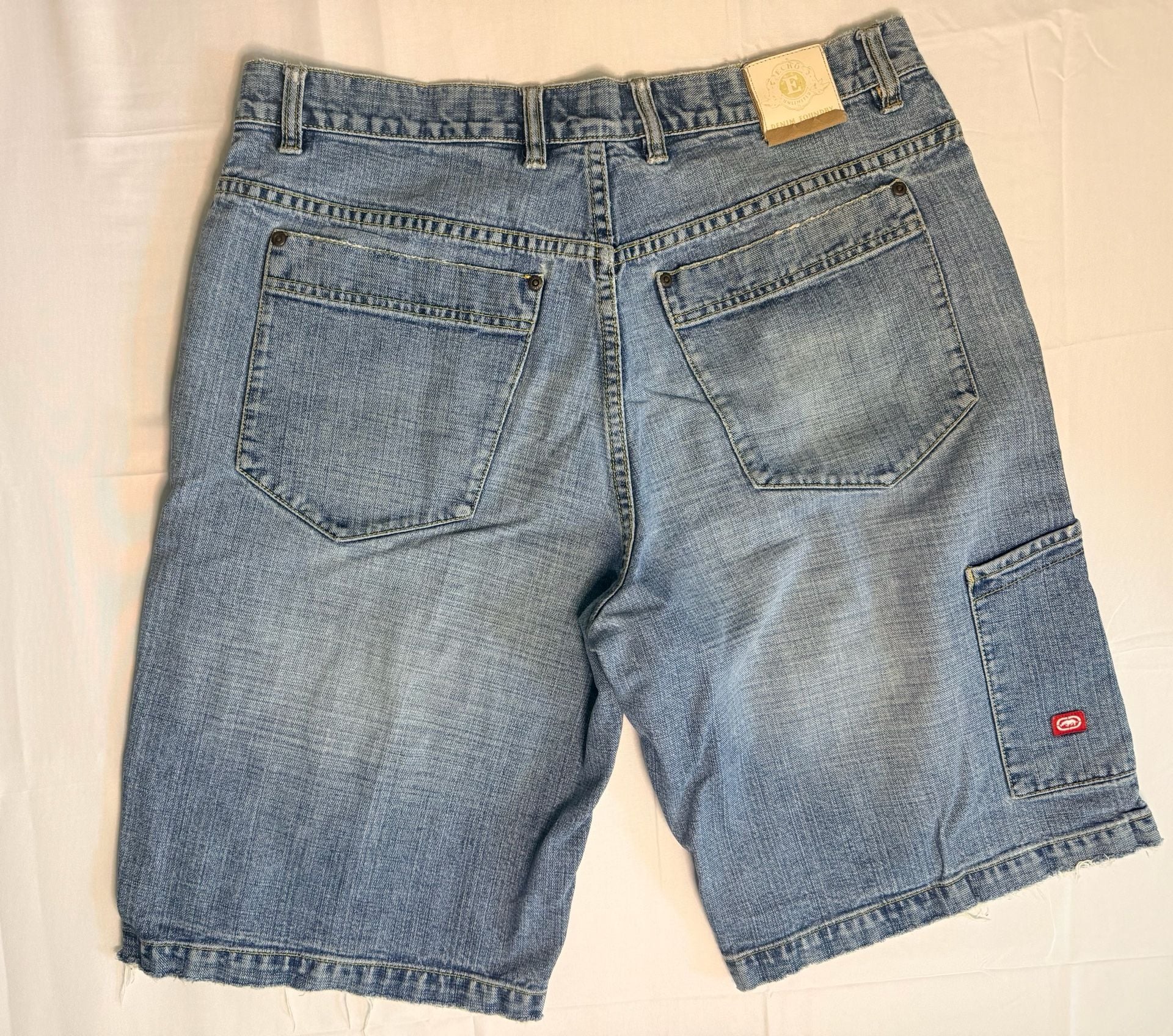 Ecko Unltd Denim Foundry The Sid-Out Short Vintage Blue Denim Shorts Size 34 4