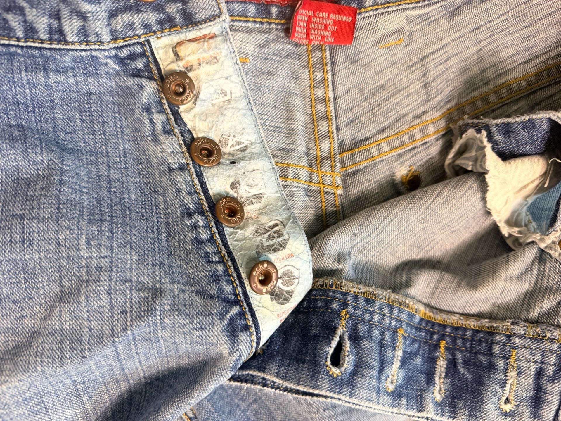 Ecko Unltd Denim Foundry The Sid-Out Short Vintage Blue Denim Shorts Size 34 5