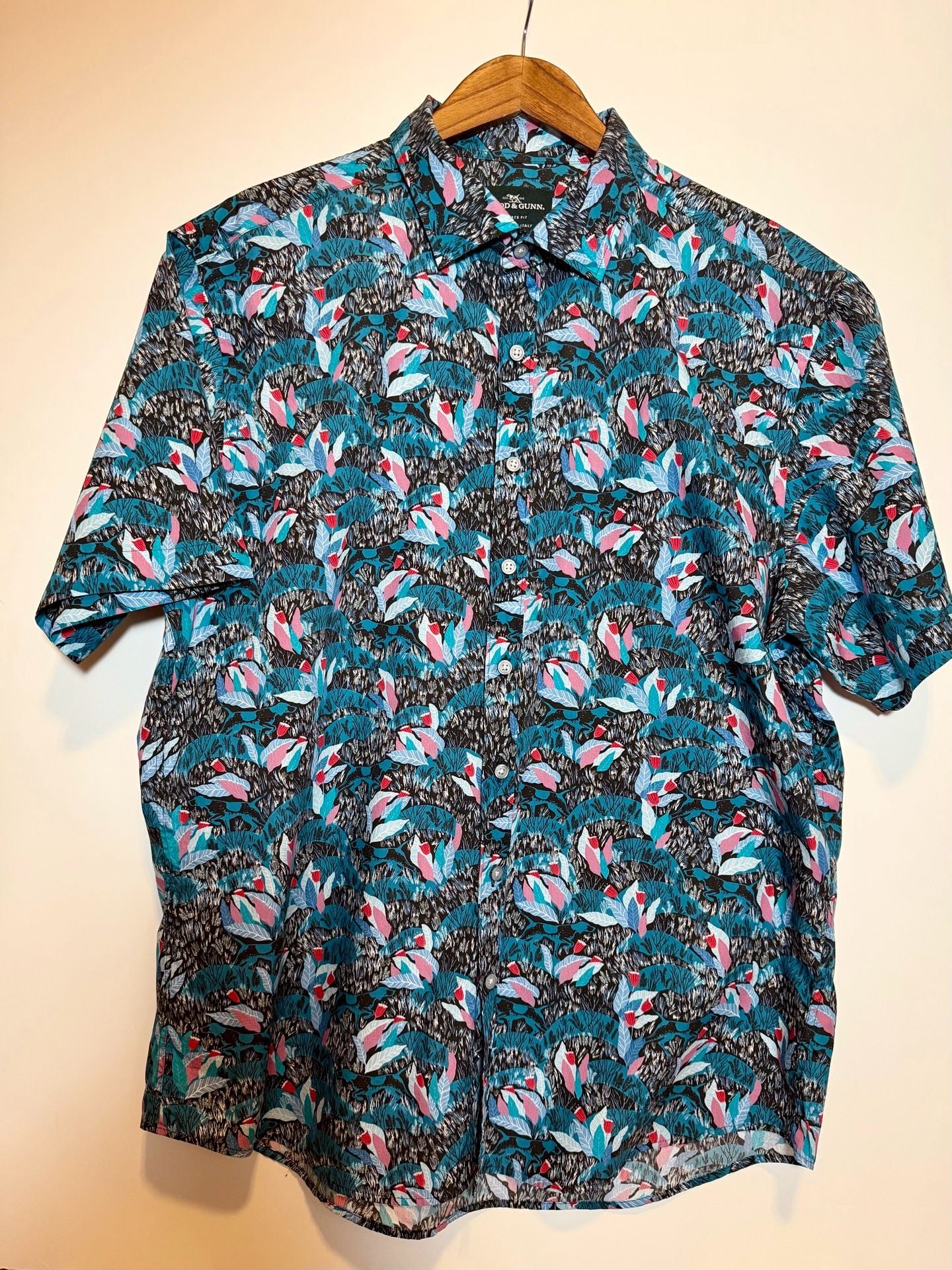 Rodd & Gunn Tropical Floral Sports Fit Short Sleeve Button Down Shirt 2XL 3
