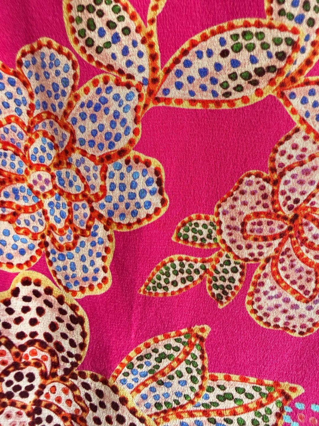 Johnny Was Jade Vesna Pink Floral Puff Sleeve Silk Tunic Dress XS 7
