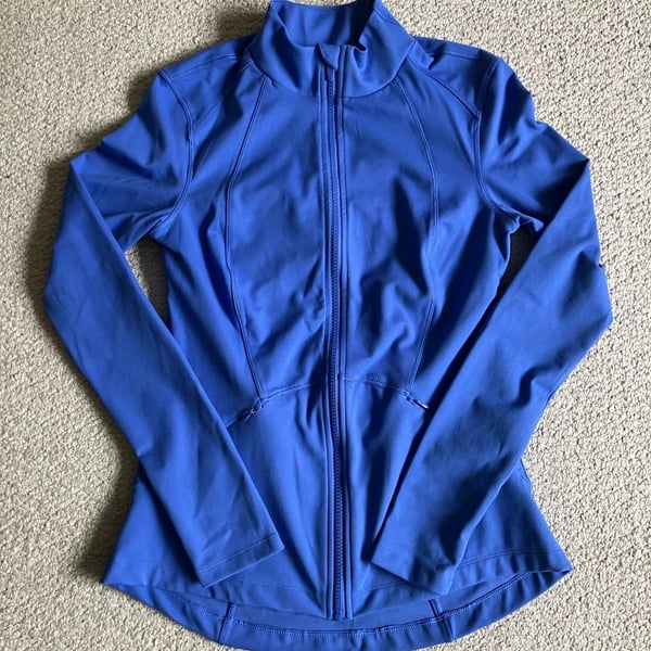 Spyder Active Dusk Blue Long Sleeve Zip Up Jacket with Thumb Holes - Size S