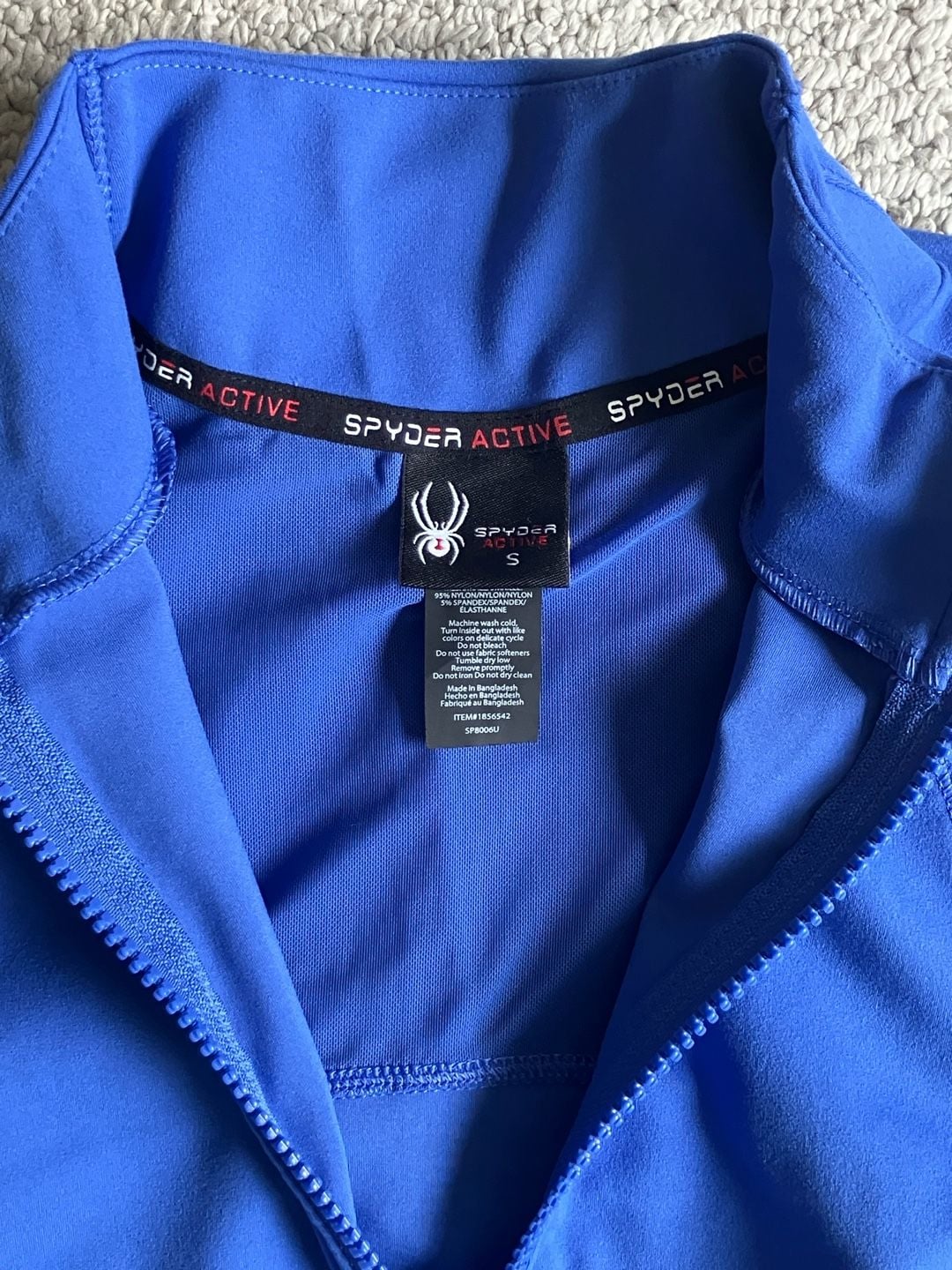 Spyder Active Dusk Blue Long Sleeve Zip Up Jacket with Thumb Holes - Size S 3
