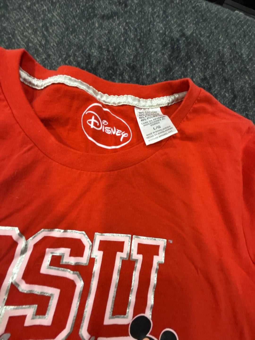 Disney Athletics Ohio State Buckeyes Mickey Mouse Red T-Shirt Size L 4