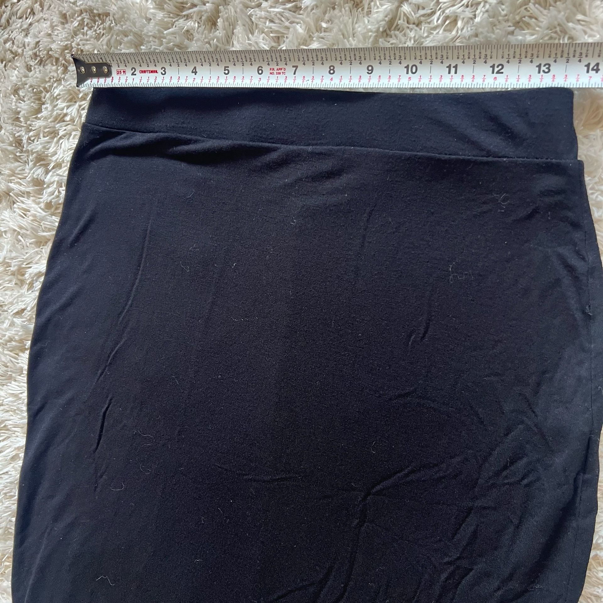 Bershka Black Jersey Maxi Skirt with Side Slit Size M 3