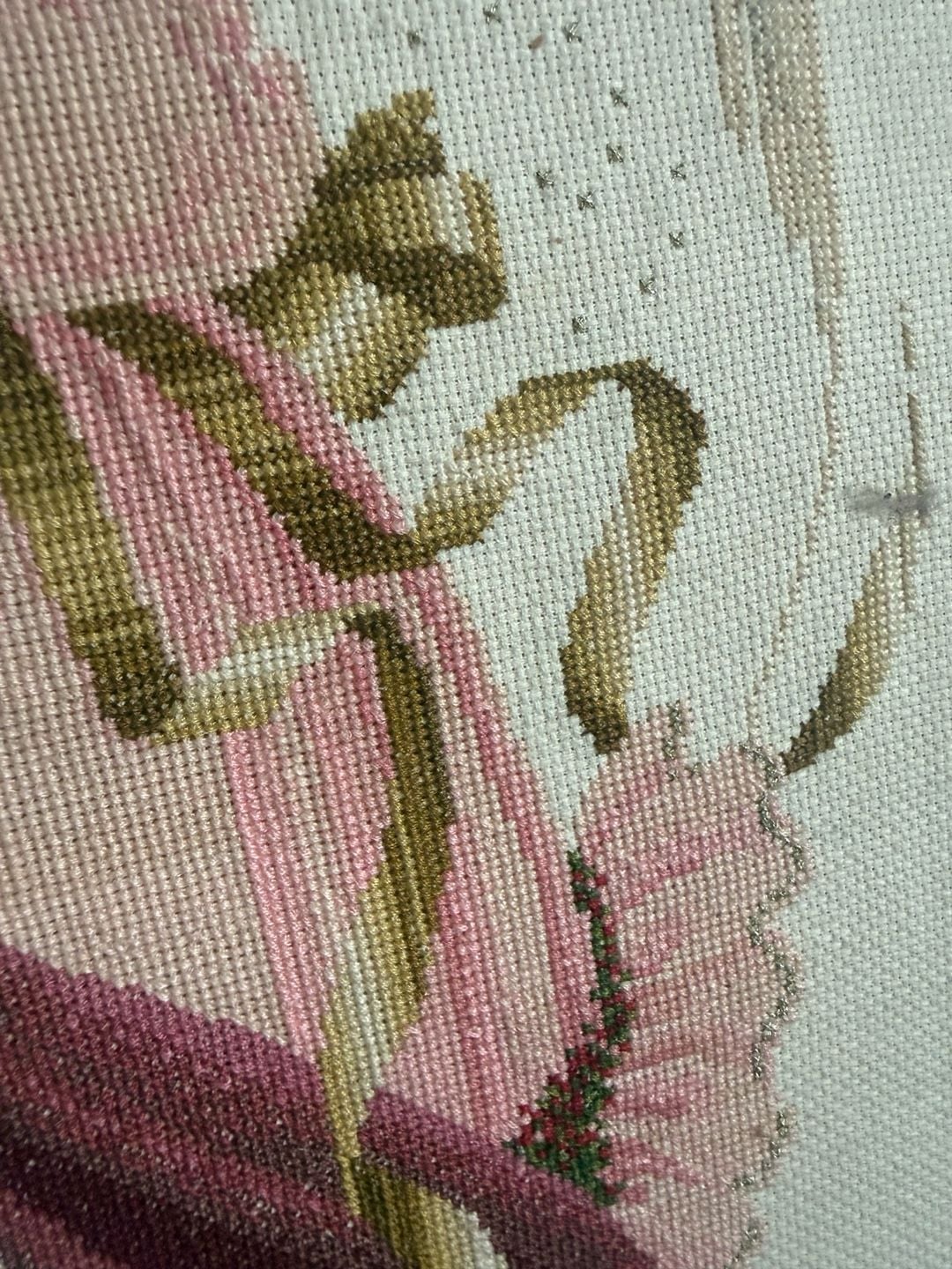 Lavender & Lace Angel of Grace Completed Cross Stitch Framed in Oval Wood Frame 6