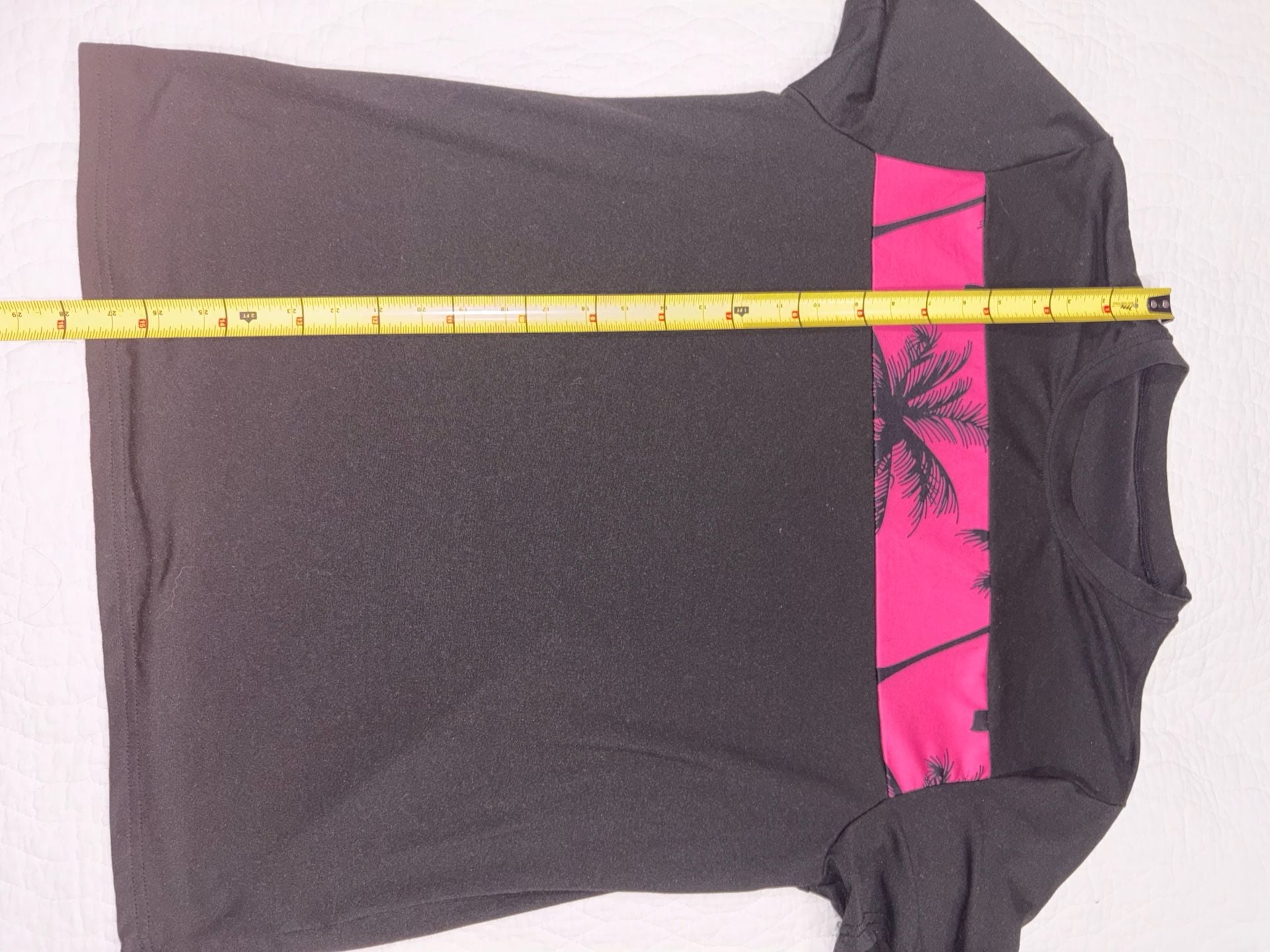 SHEIN Men’s Medium Black Pink Palm Tree Shirt Shorts 2 Piece Matching Set 2