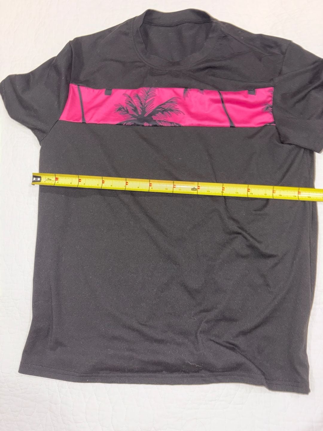 SHEIN Men’s Medium Black Pink Palm Tree Shirt Shorts 2 Piece Matching Set 4