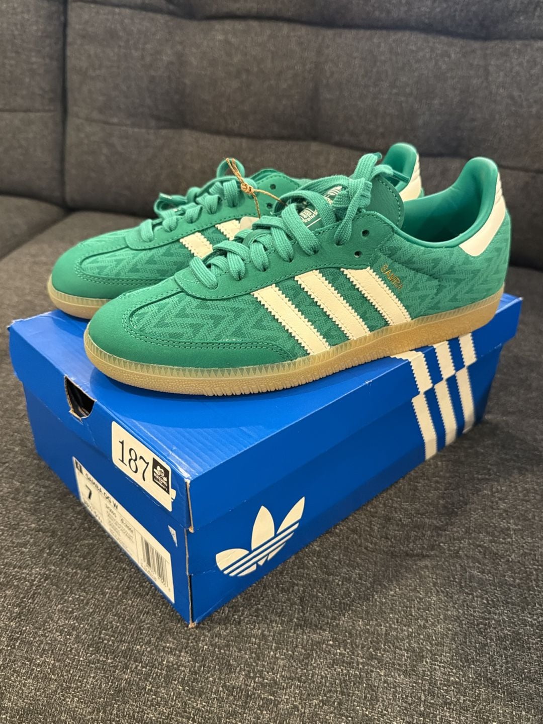 7W - Adidas Samba OG W Bold Green White Gold Metallic IH3976 2