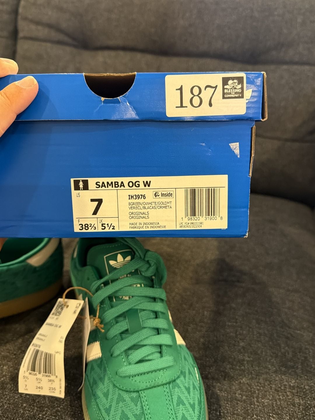 7W - Adidas Samba OG W Bold Green White Gold Metallic IH3976 9
