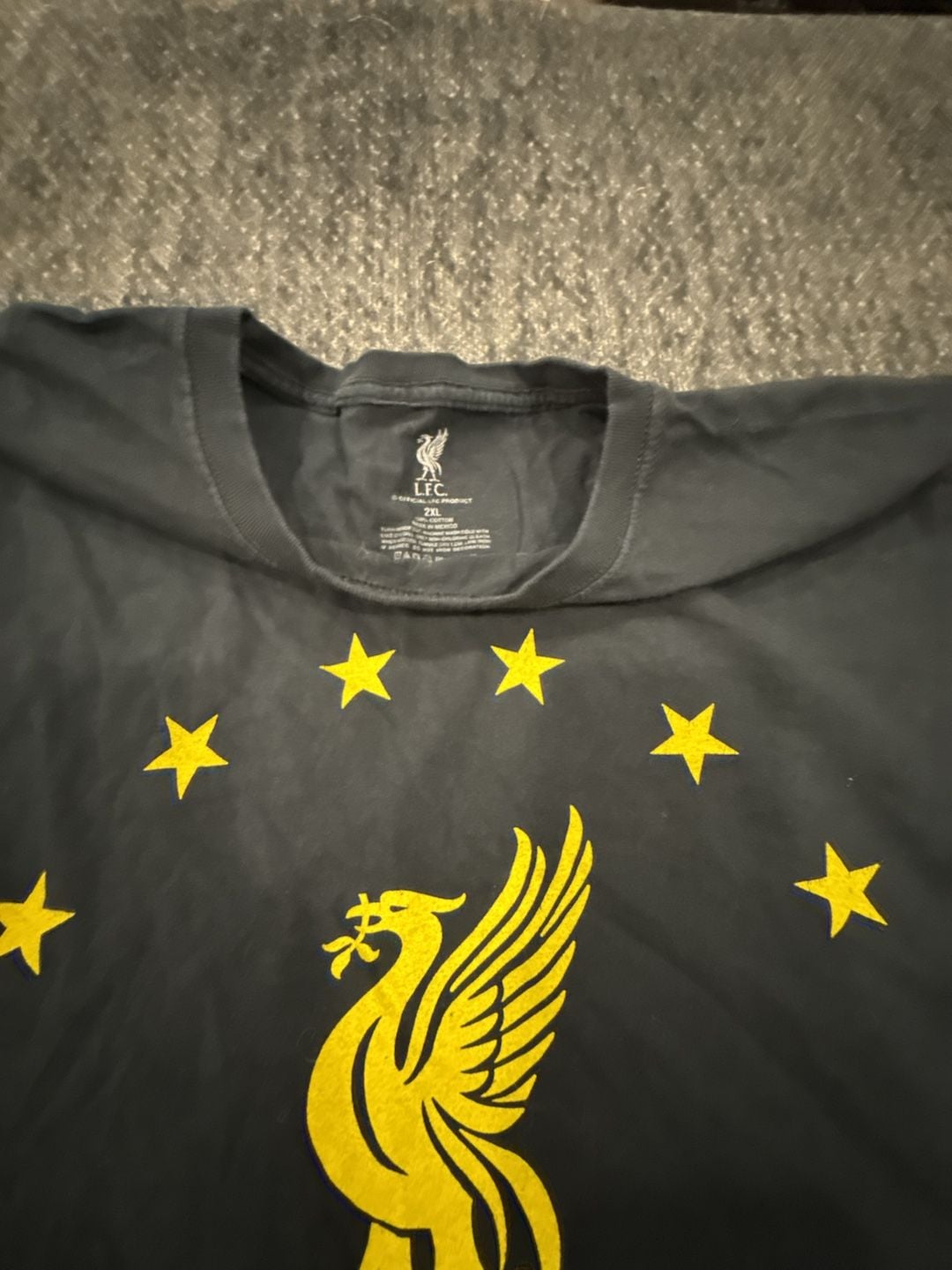 Liverpool FC LFC Official 6 Times Champions Black Long Sleeve T-Shirt Size 2XL 3
