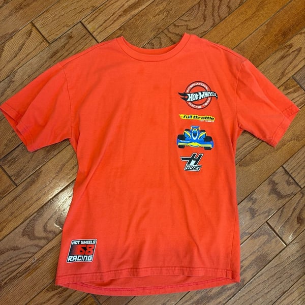 Hot Wheels Full Throttle Racing Graphic T-Shirt Kids Size 4 Orange