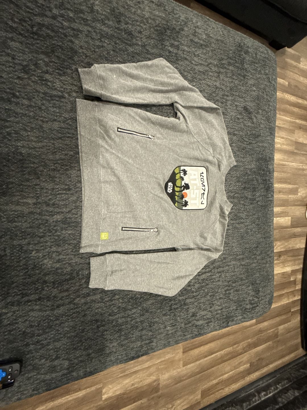 Star Wars AT-ST Tropical Patch Gray Crewneck Sweatshirt XL 2