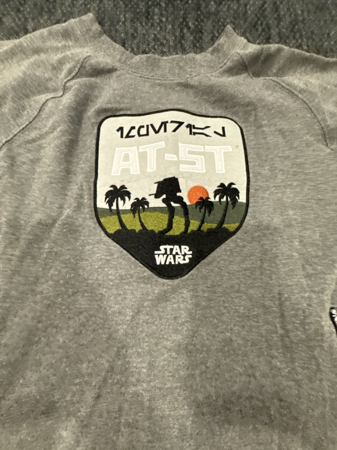 Star Wars AT-ST Tropical Patch Gray Crewneck Sweatshirt XL 4