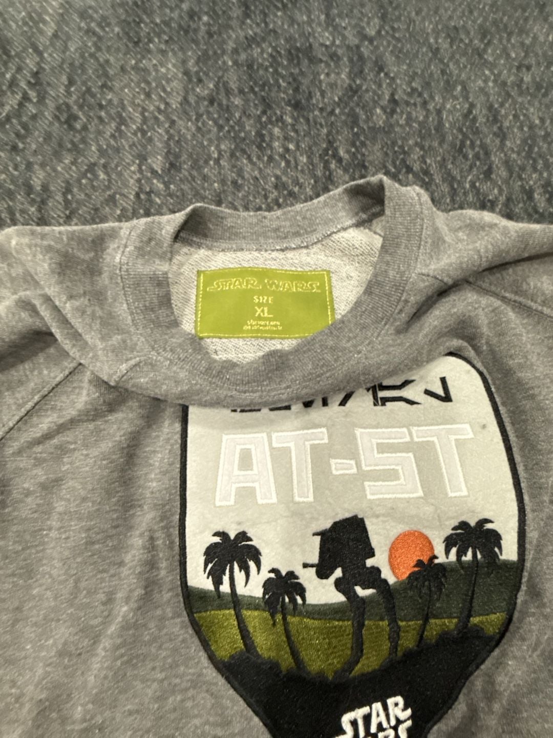 Star Wars AT-ST Tropical Patch Gray Crewneck Sweatshirt XL 5