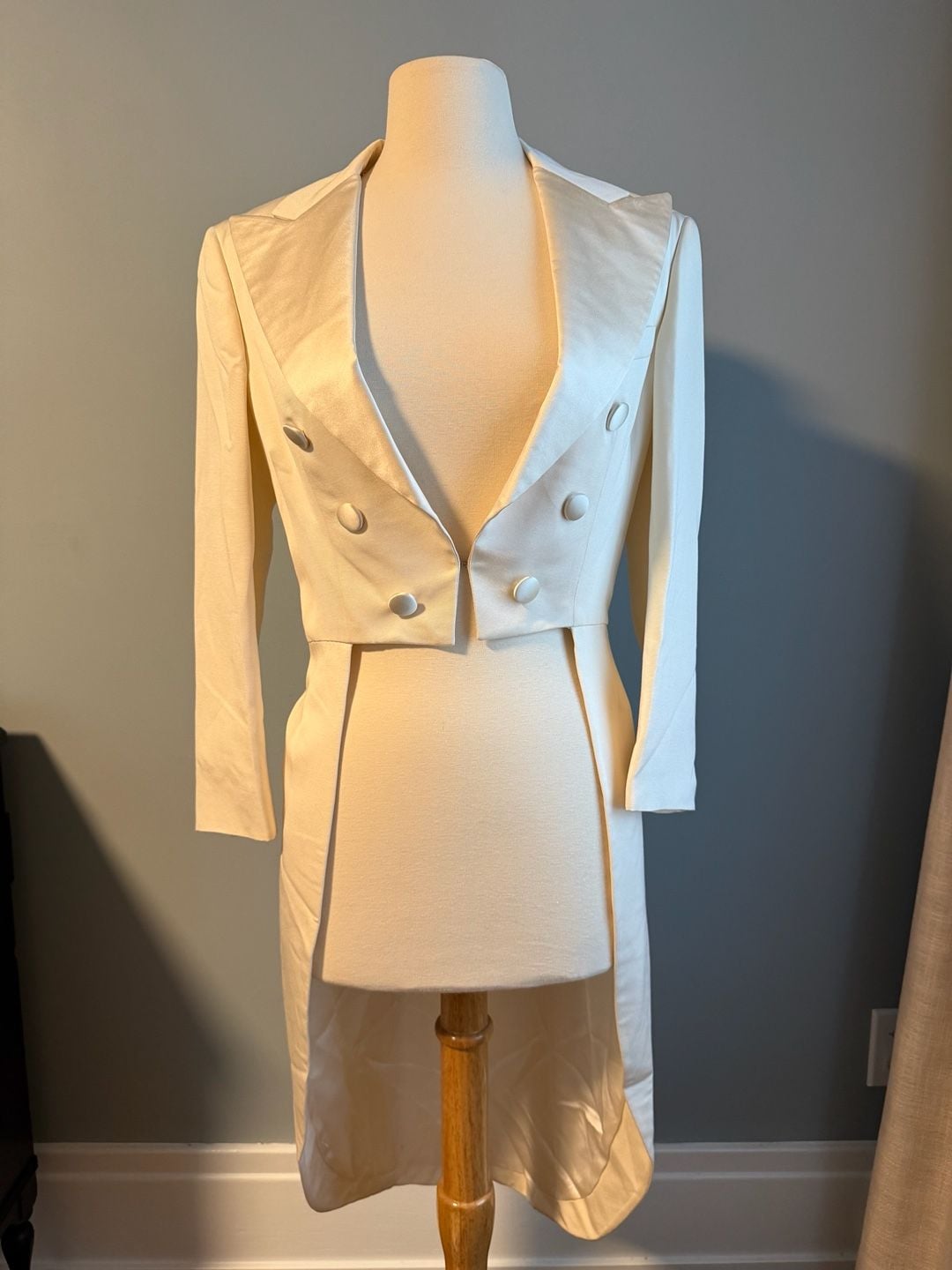 Vintage Ralph Lauren Purple Label 100% Silk White Double-Breasted Tailcoat Jacket 2