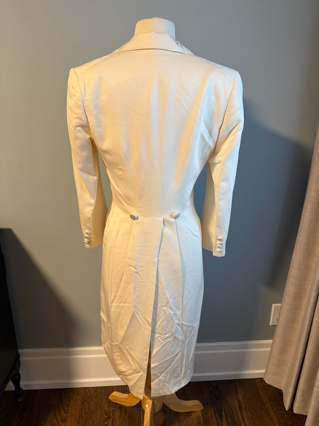 Vintage Ralph Lauren Purple Label 100% Silk White Double-Breasted Tailcoat Jacket 3
