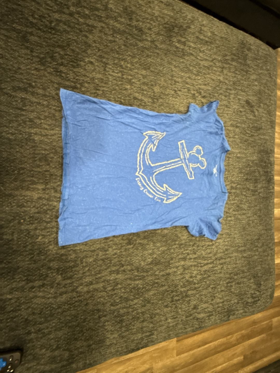 Disney Cruise Line Blue Glitter Mickey Mouse Anchor Graphic T-Shirt XL 2