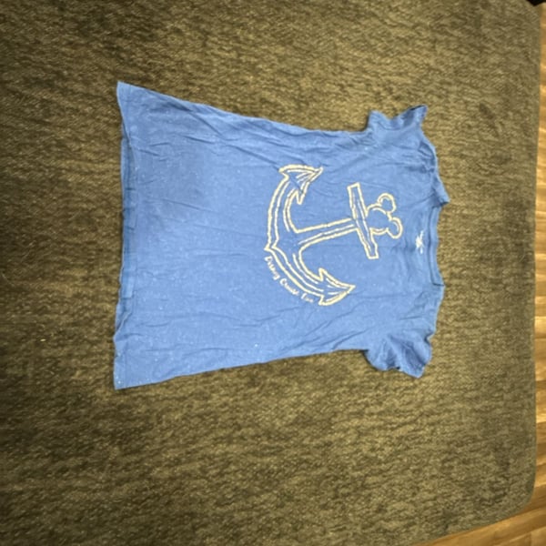 Disney Cruise Line Blue Glitter Mickey Mouse Anchor Graphic T-Shirt XL