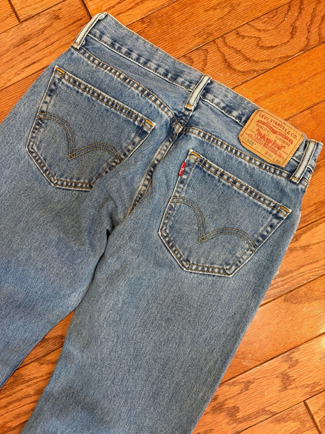 Levi's 505 Straight Fit Blue Denim Jeans Size 30x32 2