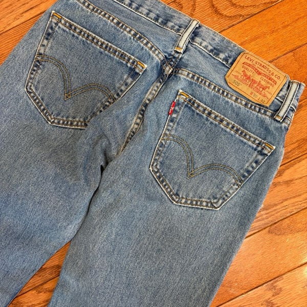Levi's 505 Straight Fit Blue Denim Jeans Size 30x32