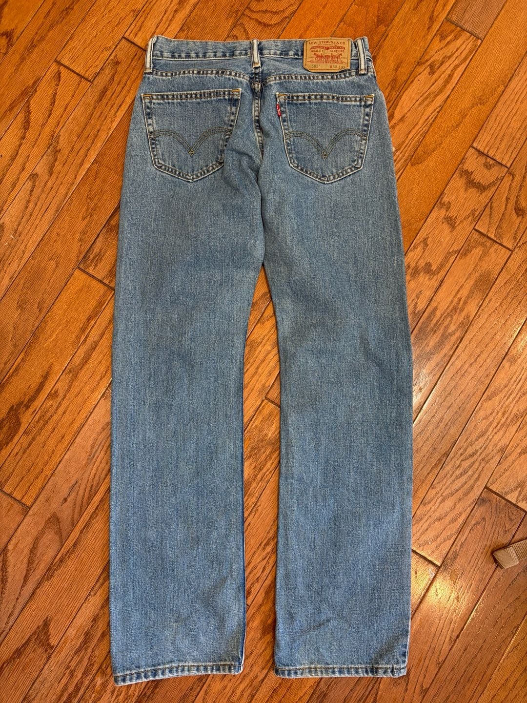 Levi's 505 Straight Fit Blue Denim Jeans Size 30x32 5