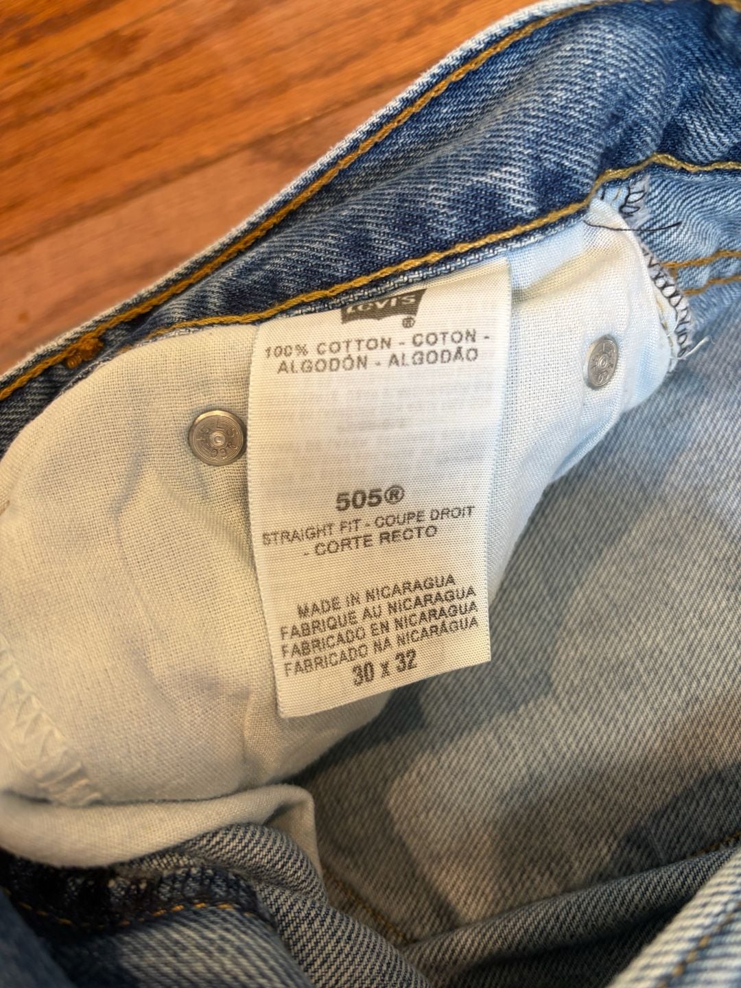 Levi's 505 Straight Fit Blue Denim Jeans Size 30x32 6