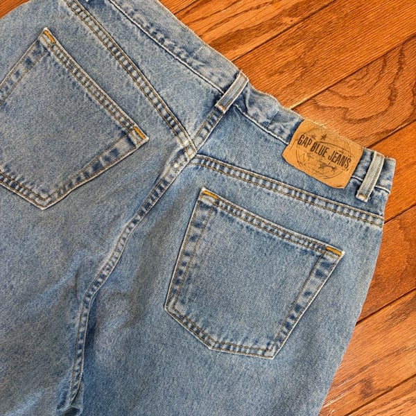 Vintage GAP Blue Jeans No. 9 Reverse Fit Mom Jeans Size 14 Regular USA Made