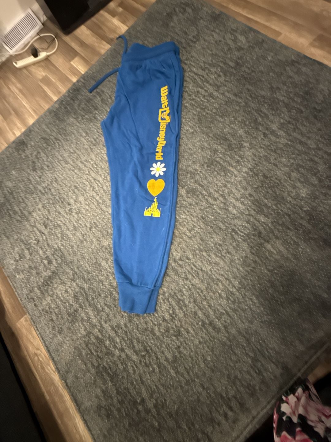 Walt Disney World Blue Sweatpants Joggers with Yellow Graphics 1