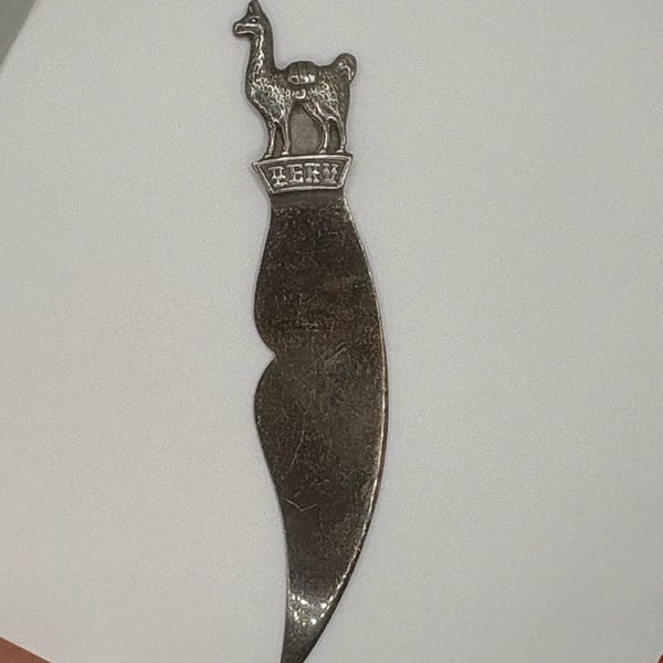 Vintage Sterling Silver 925 Peru Llama Letter Opener
