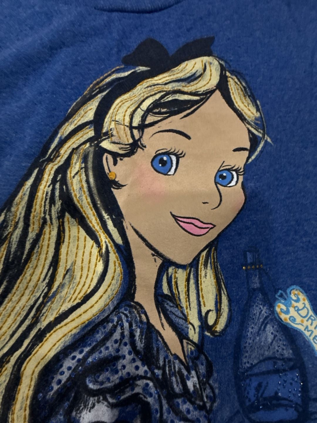 Disney Store Alice in Wonderland Sketch Graphic T-Shirt Blue XL 3