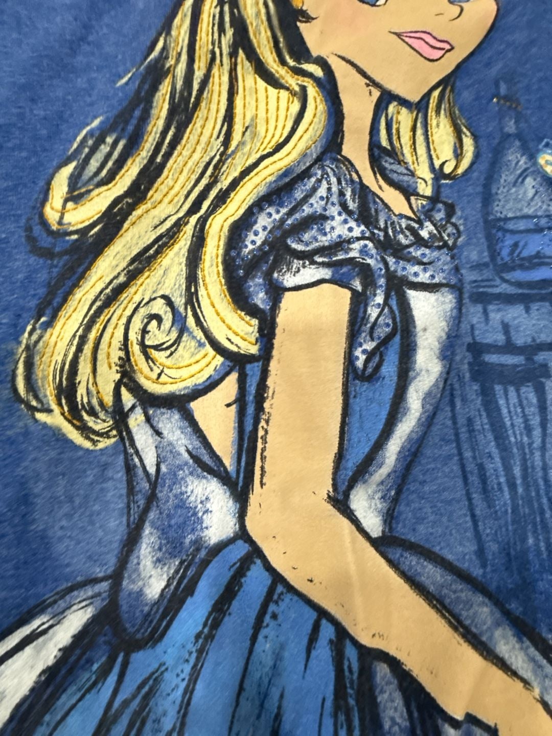 Disney Store Alice in Wonderland Sketch Graphic T-Shirt Blue XL 5