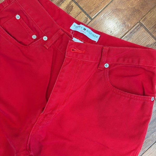 Tommy Hilfiger Jeans Vintage Red Cotton Straight Leg Pants Size 8