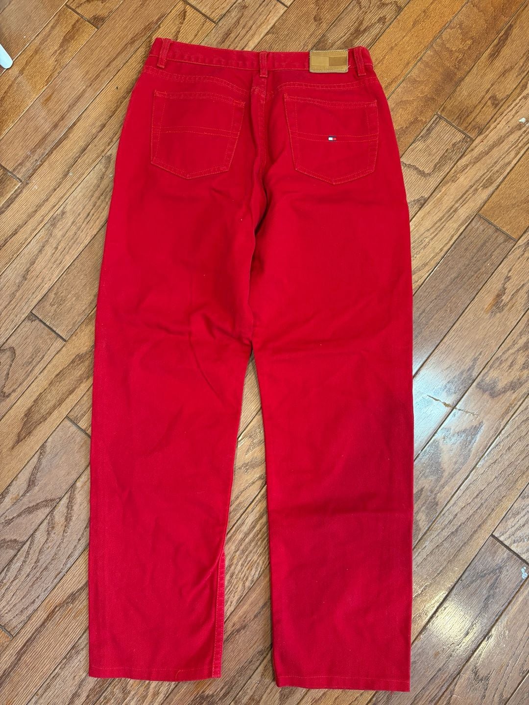Tommy Hilfiger Jeans Vintage Red Cotton Straight Leg Pants Size 8 4