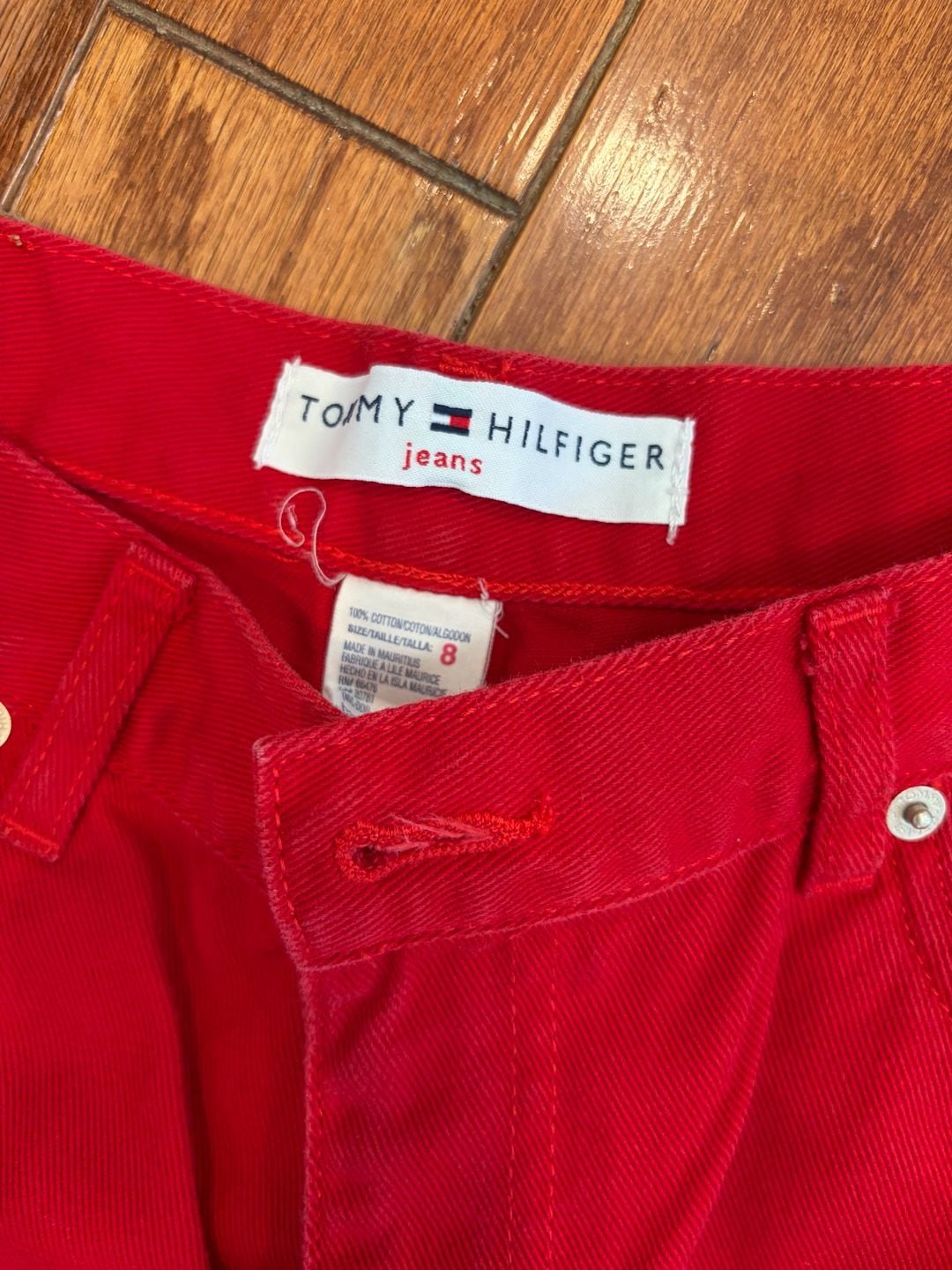 Tommy Hilfiger Jeans Vintage Red Cotton Straight Leg Pants Size 8 5